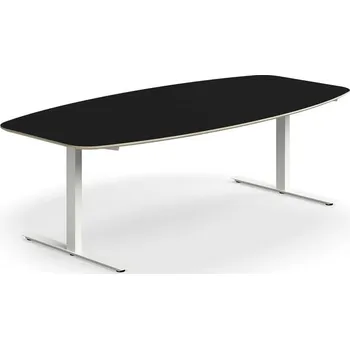 Jednací stůl Jednací stůl NOVUS, T-nohy, 2400x1200 mm, bílá/černá