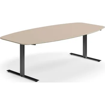 Jednací stůl Jednací stůl NOVUS, T-nohy, 2400x1200 mm, černá/jílově šedá