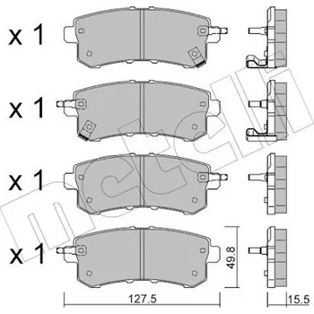 Brzdová destička Sada brzdových destiček, kotoučová brzda METELLI 22-1155-0