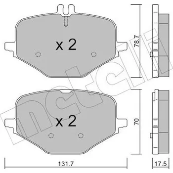Brzdová destička Sada brzdových destiček, kotoučová brzda METELLI 22-1309-0