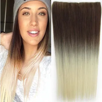 Příčesek Clip in vlasy - 60 cm dlouhý pás vlasů OMBRE - odstín 10 T 613