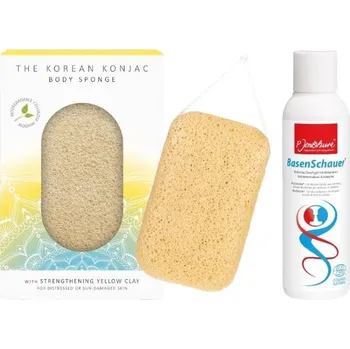 The Konjac Sponge Company Konjaková tělová houba se žlutým jílem s BasenSchauer