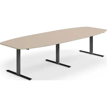 Jednací stůl Jednací stůl NOVUS, T-nohy, 3200x1200 mm, černá/jílově šedá