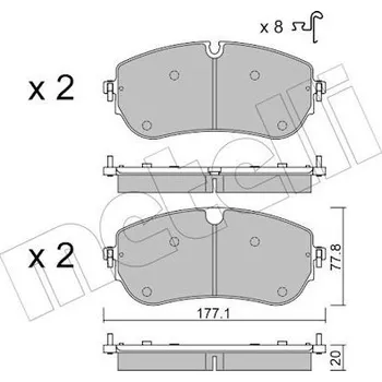 Brzdová destička Sada brzdových destiček, kotoučová brzda METELLI 22-1342-0