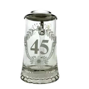 Sklenice Korbel k 45. narozeninám – skleněný s cínovým víčkem 0,4 l