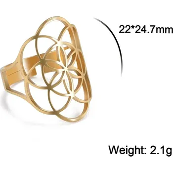 Prsten Prsten lotus z chirurgické oceli | dámský prsten | nastavitelný prsten - Style5 G