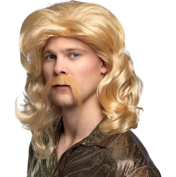 Karnevalový kostým Paruka pánská blond s knírem