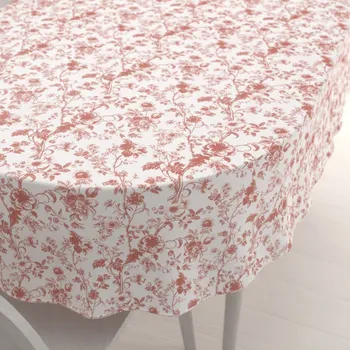 ubrus Bavlněný oválný ubrus Sandra SA-640 Lososové květiny na bílém 50x100 cm