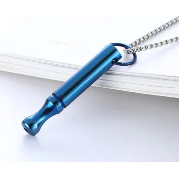 Náhrdelník Mindfulness náhrdelník pro hluboké dýchání | přívěsek, šperk na krk - Modrý