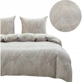 Povlečení Sada Povlečení 3D 220x200 2x70/80 Béžová Botanika Bavlněný Satén 3089