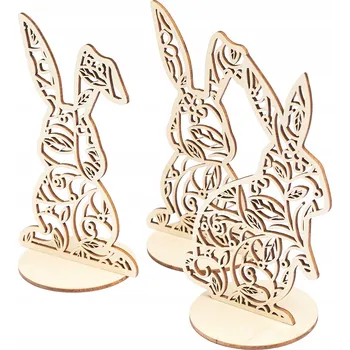 Obraz ZAJÍC ZAJÍCI DEKORACE VELIKONOCE KVĚTINY DŘEVO