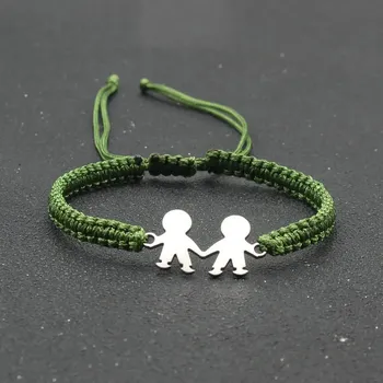 Šperk Náramek přátelství s ocelovým přívěskem | náramek, šperky - ArmádníZelená