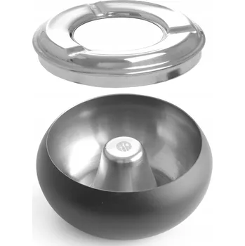 Popelník Popelník s odnímatelným okrajem z nerezová ocel, černý, průměr 105 mm - Hend