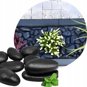 Obraz Černé oblázky leštěný kámen do zahrady 20 kg 3-5 cm