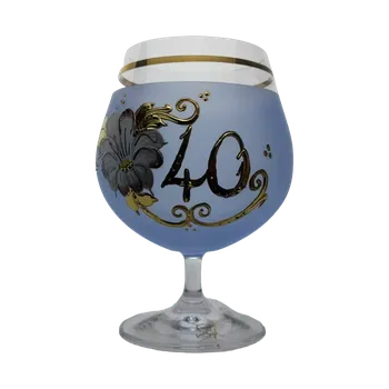 Sklenice Sklenka k výročí 40 let - modrá