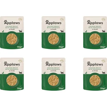 Krmivo pro kočku APPLAWS Chicken fillet with asparagus in broth - mokré krmivo pro kočky - 6x70g