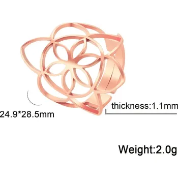Prsten Prsten lotus z chirurgické oceli | dámský prsten | nastavitelný prsten - Style7 R