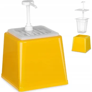Dávkovač mýdla Dávkovač dávkovač na hořčicové omáčky s pumpičkou 2.5 l žlutý - Hendi 203538