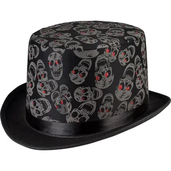 Karnevalový kostým Halloweenský klobouk s lebkami - halloween party a dekorace
