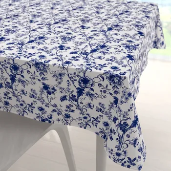 ubrus Bavlněný čtvercový ubrus Sandra SA-639 Modré květiny na bílém 40x40 cm