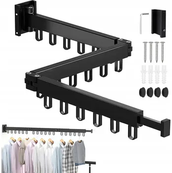 Sušák na prádlo Věšák nerezová ocel černý 5 míst