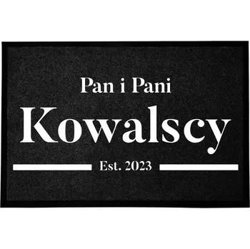 Rohožka ČERNÁ ROHOŽKA 40X60 S TVÝMI INICIÁLAMI DOMU MONOCHROM PERSONALIZOVANÁ TREND