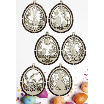 Velikonoční dekorace Velikonoční ozdoby ze dřeva - set 2