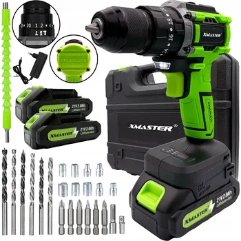 Aku Šroubovák XMaster akumulátorové napájení 21 V AKUMULATOROWA AKU ŠROUBOVÁK BEZSZCZOTKOWA ZESTAW