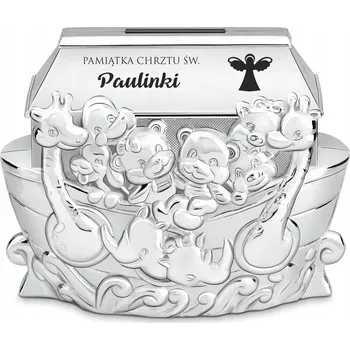 Pokladnička Pokladnička s Jménem Personalizovaná Kovová pro Dítě na křtiny Svatému