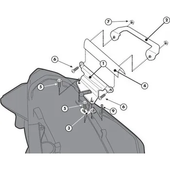 Zavazadlo na motocykl 267KIT sada pro montáž Plx 209 bez 267 FZ pro Honda Vfr 1200 F (10-16)