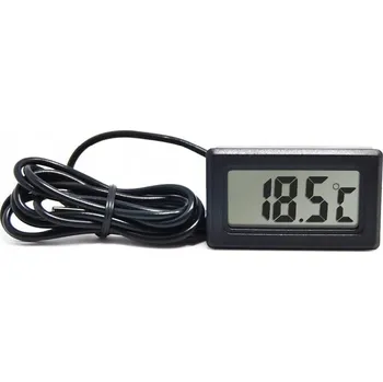 Domácí teploměr TEPLOMĚR SONDOU MĚŘIČ TEPLOTY AKVÁRIUM TERÁRIUM LCD KABEL 1M