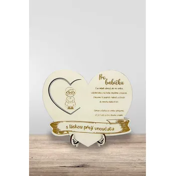 Dřevěné srdíčko pro babičku