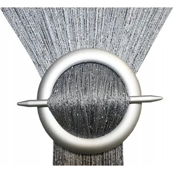 Záclona Záclona špagetová se STŘÍBRNOU NITÍ záclona špagety 150x250 cm ŠEDÁ se stříbrnou