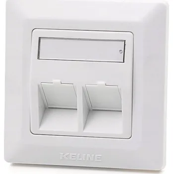 Elektrická zásuvka Keline zásuvka Modulo50 Cat 5E, podpovrchová, osazená s 2xKEJ-C5E-S-TL