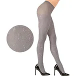 Widmann Stříbrné glitrové punčocháče XL