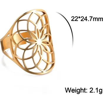 Prsten Prsten lotus z chirurgické oceli | dámský prsten | nastavitelný prsten - Style4 G
