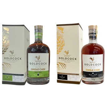 Whisky AKCE GOLD COCK whisky edice Black Stuff STOUT finish + CASK STRENGHT 2x0,7L