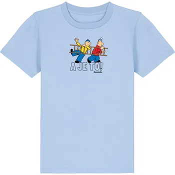 Dámské tričko Detské tričko Pat a Mat s žebříkem modré M