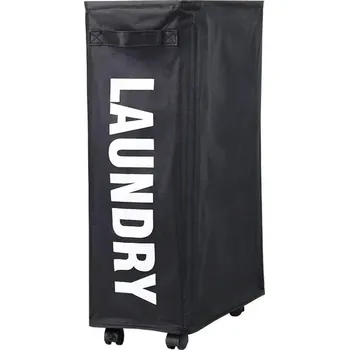 Koš na prádlo Elegantní skládací prádelní koš z oxford látky | úložný koš, prádelní koš - Černá malá velikost s kladkou