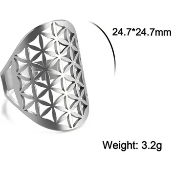 Prsten Prsten lotus z chirurgické oceli | dámský prsten | nastavitelný prsten - Style6 S