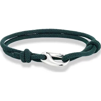 Náramek Nastavitelný dvojitý šňůrkový náramek z oceli | pánský náramek, dámský náramek - Zelený