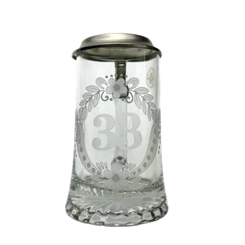 Sklenice Korbel k 33. narozeninám – skleněný s cínovým víčkem 0,4 l