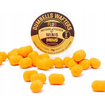 Boilies Plovoucí nástrahy Dumbells Fluo Wafters MEUS Pikantní Klobása 8mm