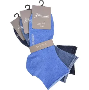 Zdravotní modré kotníkové ruličkové ponožky volný lem Zdravé ponožky