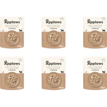 Krmivo pro kočku APPLAWS Chicken breast with wild rice in broth - mokré krmivo pro kočky - 6x70g
