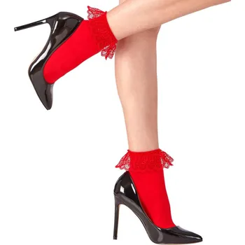 Karnevalový kostým Ponožky červené s krajkou