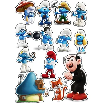 Jedlá dekorace na dort Jedlý tisk na fondánový list A4 motiv "ŠMOULOVÉ"