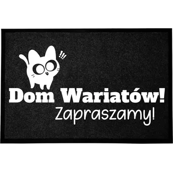 KOKOSOVÁ VSTUPNÍ ROHOŽKA 40X60 ČERNÁ S POTISKEM STYLOVÁ DOMÁCÍ DEKORACE