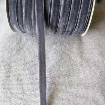 Stuha Sametová stuha na dárky 10 mm 450 cm | svatební dekorace, ozdobná stuha - 189 šedá