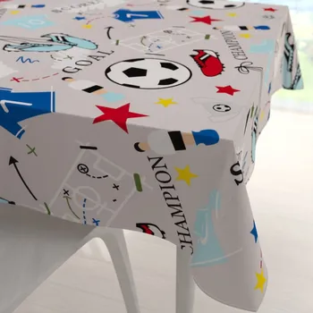 ubrus Dětský bavlněný čtvercový ubrus Sandra SA-646 Fotbal to je hra - na šedém 40x40 cm